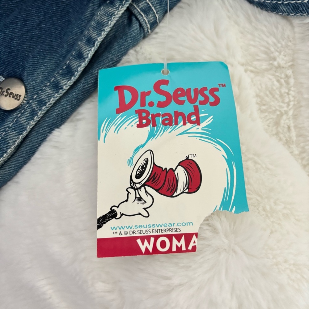Vintage Deadstock Dr. Seuss One Fish Two Fish Red Fish Blue Fish Short Overalls - Picture 11 of 12